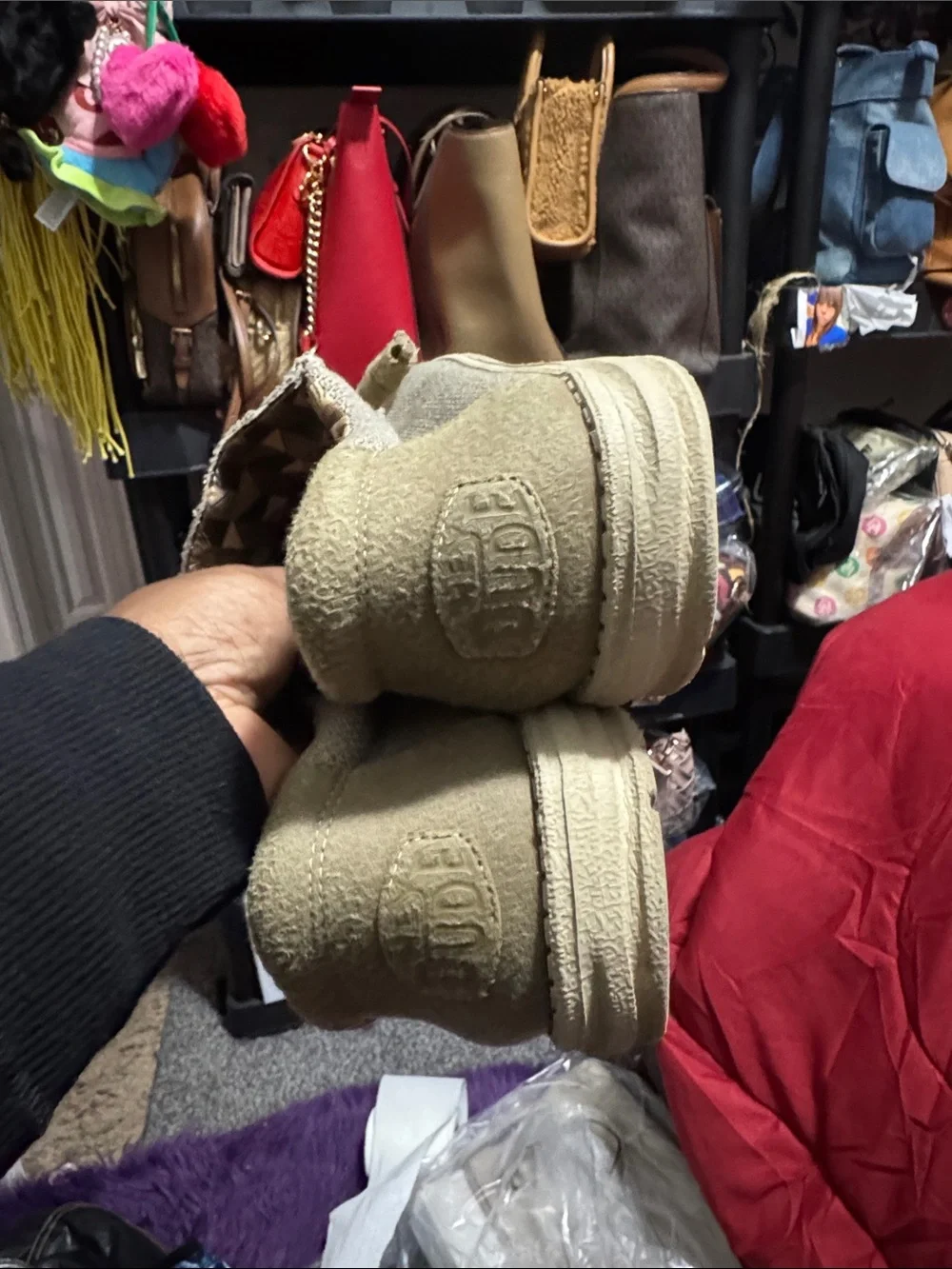 Hey Dude cream color loafers.